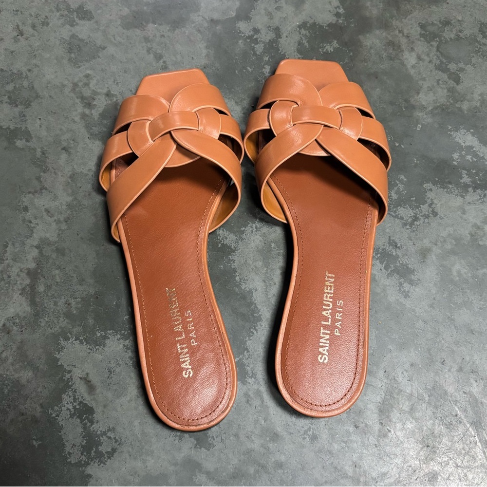 Saint Laurent Tribute Mules in Smooth Leather - Picture 2 of 11